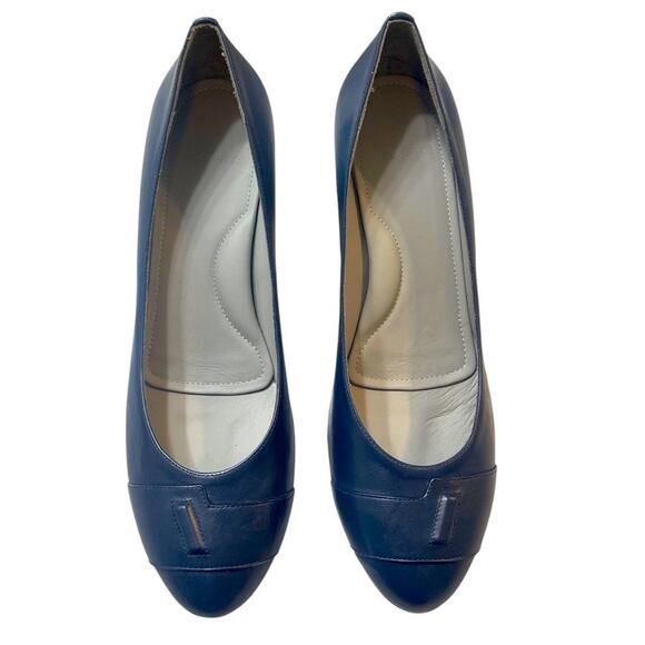 Moses Grace Vigore Navy Leather Pumps | Size 41.5 | Italian Vero Cuoio - Picture 4 of 7